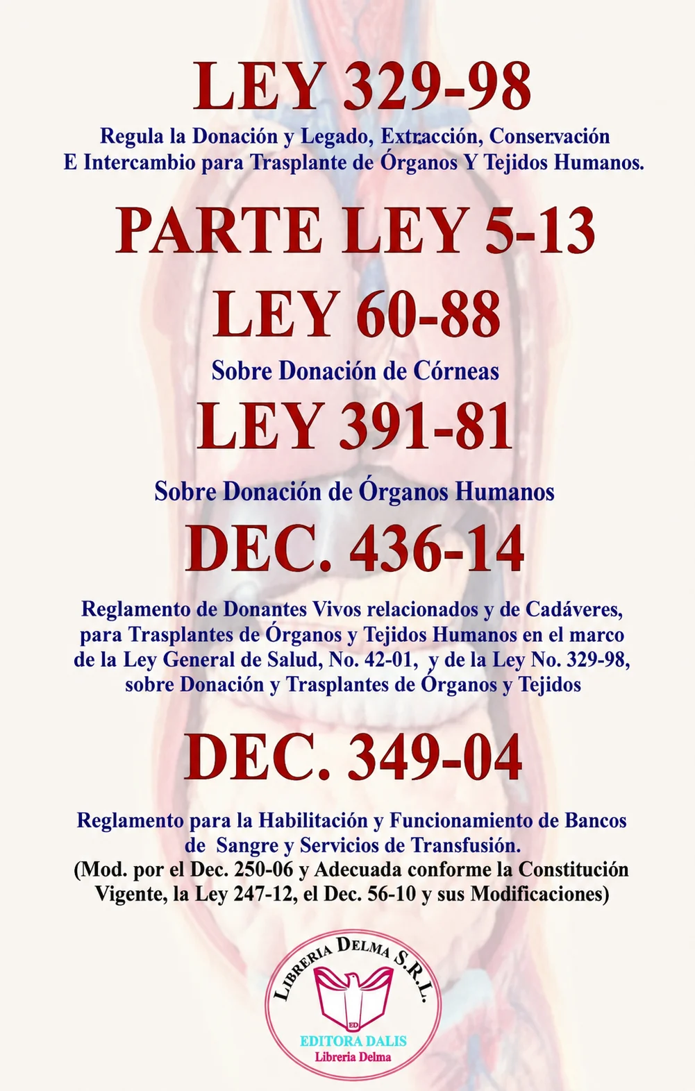 Ley de Donación y Legado, Extracción, Conservación e Intercambio para Trasplante de Órganos y Tejidos Humanos, Ley 329-98