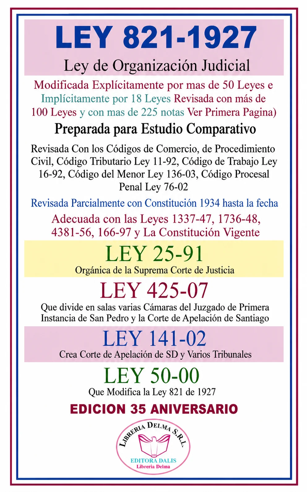 LEY 821-1927 Ley de Organización Judicial