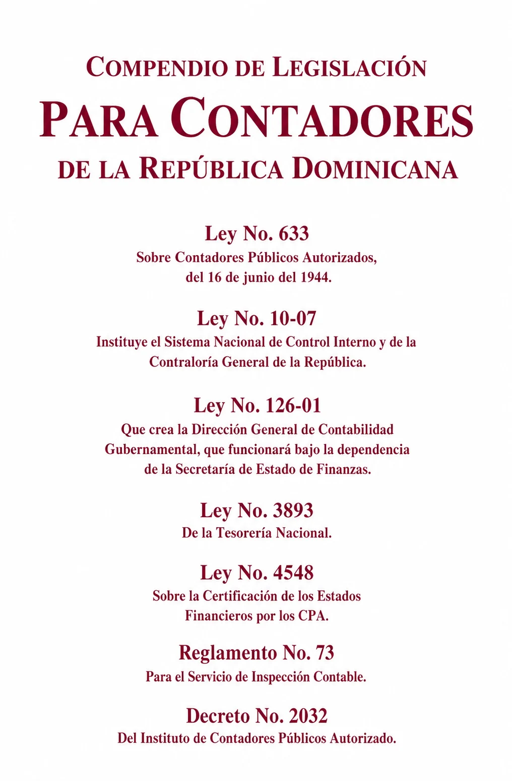 COMPENDIO DE LEGISLACIÓN PARA CONTADORES DE LA REPÚBLICA DOMINICANA